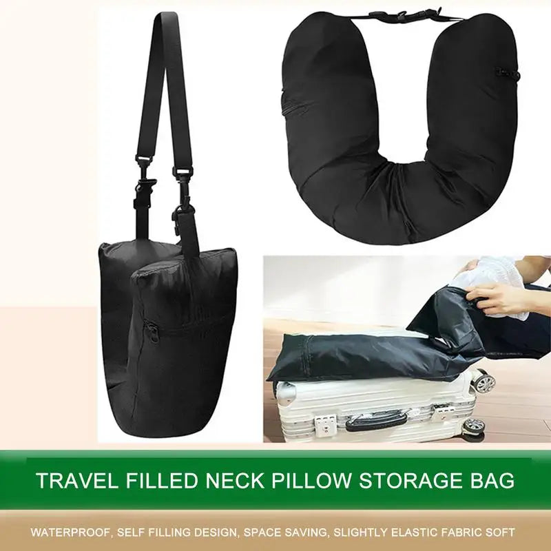 Stuffable Neck Pillow for Travel Refillable Soft Travel Neck Pillows for Airplanes Lightweight Portable Sleeper Hold Pillow