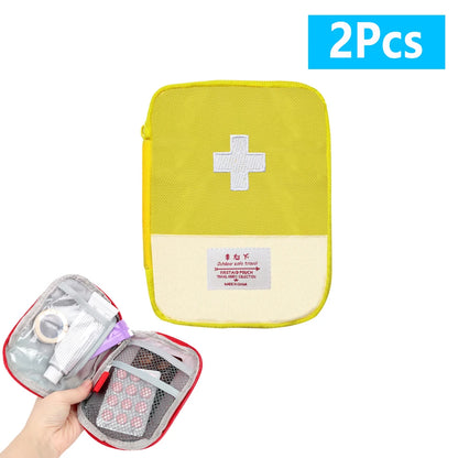 1/2/10Pcs Mini Portable Medicine Bag First Aid Kit Outdoor Medical Emergency Kits Pouch Organizer Home Medicine Pill Storage Bag