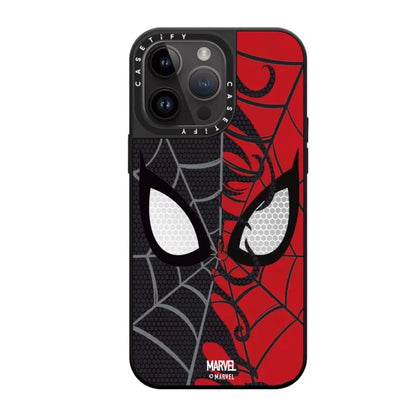 Bandai Cartoon SpiderMan Mask Phone Cases for IPhone 16 15 14 13 12 11 Pro Max 16Pro Mirror Film Spider-mans Back Cover