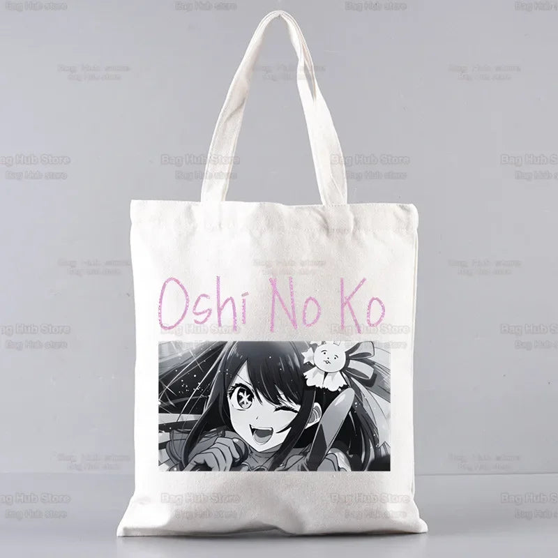 Oshi No Ko Anime Ai Hoshino Ai Ruby Akane Shopping Bag Grocery Handbag Bolsas De Tela Tote Bolsa Shopping Jute Tote Bag Custom