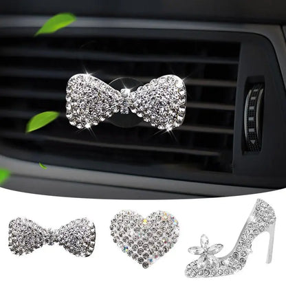 Bling Diamond Car Air Freshener Outlet Perfume Clip Girls High Heel Flower Fragrance Diffuser Interior Car Accessories Xmas Gift