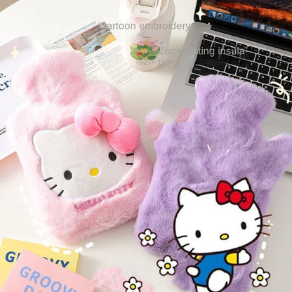 Hello Kitty Reusable Winter Warm Heat Hand Warmer PVC Stress Pain Relief Therapy Hot Water Bottle Bag with Knitted Soft Cozy New