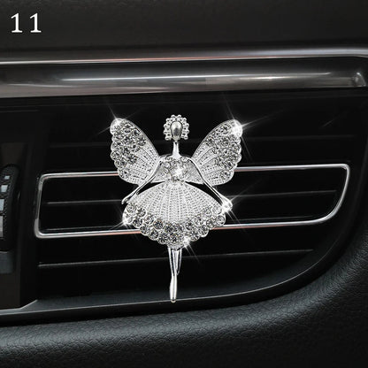 Bling Diamond Car Air Freshener Outlet Perfume Clip Girls High Heel Flower Fragrance Diffuser Interior Car Accessories Xmas Gift