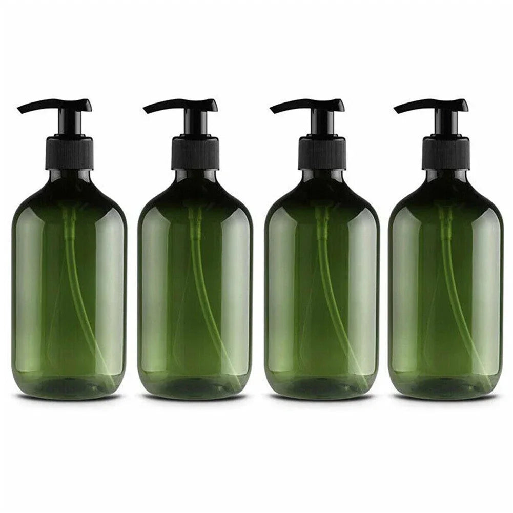 4PCS 500ml Bathroom Soap Dispenser Refillable Hand Pump Dispenser Bottle Bathroom Shower Gel Shampoo  Reusable  Bathroom Supply