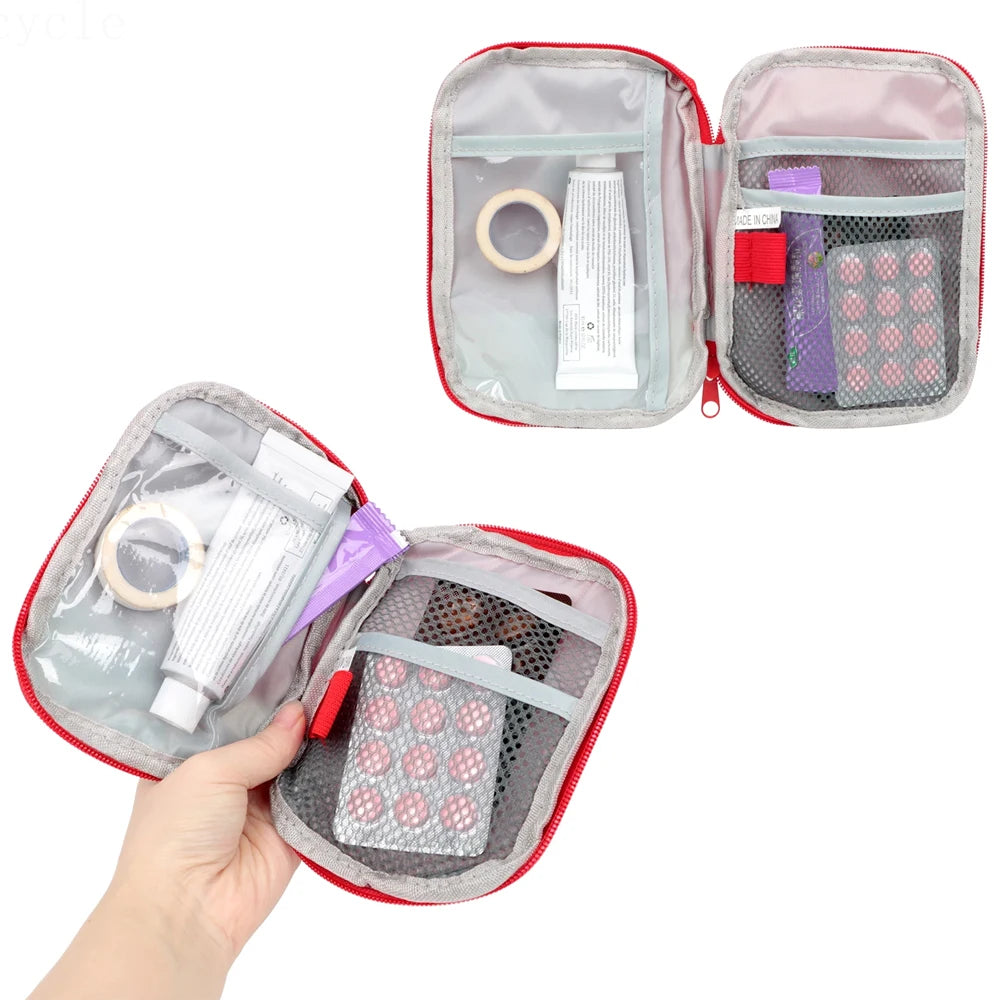 1/2/10Pcs Mini Portable Medicine Bag First Aid Kit Outdoor Medical Emergency Kits Pouch Organizer Home Medicine Pill Storage Bag