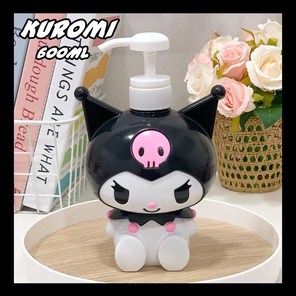 450/780ML Sanrio Cinnamoroll Kuromi Mymelody Cartoon Shampoo Conditioner Bottle Dispenser Refillable Containers for Liquid Soap