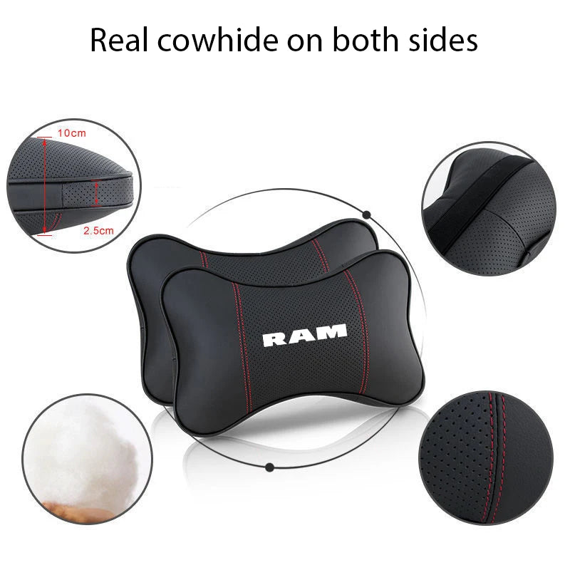 2PCS Car Headrest Neck Pillow Auto Car Neck Cushion Memory Foam for Dodge Ram 1500 2500 3500 Accessories Car Styling