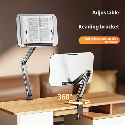 Book Stand for Reading, Adjustable Holder with Pad/books, Foldable Desktop Riser for Cookbook,Sheet Music,Laptop Book Holder