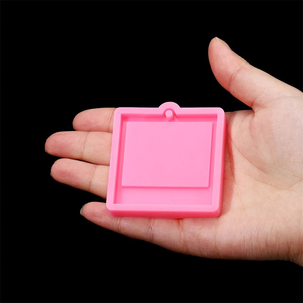 Photo Frame Epoxy Resin Keychain Mold Cat Dog Tag Pendant Silicone Mould For DIY Casting Crafts Jewelry Making Accessories