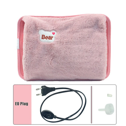 Rechargeable Hot Water Bottle Cute Electric Hand Warmer EU Plug Reusable Hot Compress Bag Heating Pad Hand Pocket Warmer