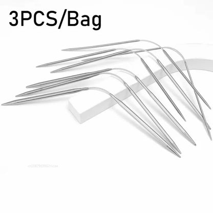 3ps/bag Circular Knit Needles Knitting Metal Cable Circular Knitting Needles Set Knitting for Babies Sleeves Socks Accessories