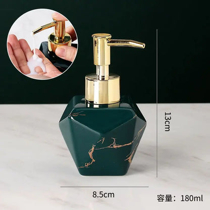 Marbling Emulsion Bottle High-grade Ceramic Soap Container Household Make-up Remover Shampoo Storage Bottle Bathroom Accessories